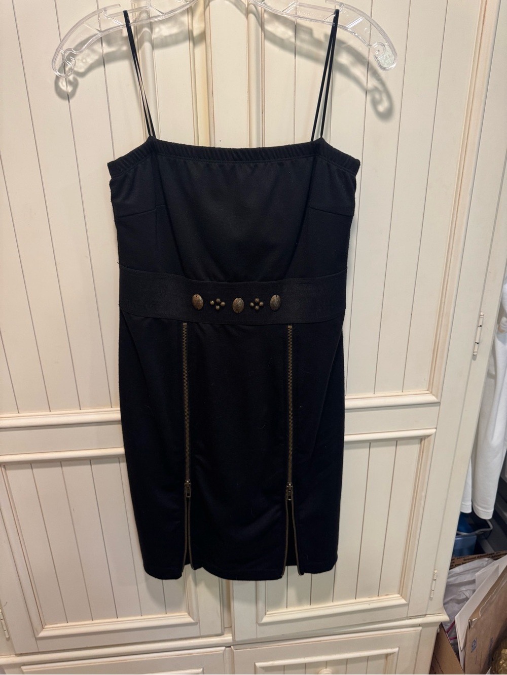 Jonathan Martin Black & Gold Strapless Dress, Size 6, excellent condition